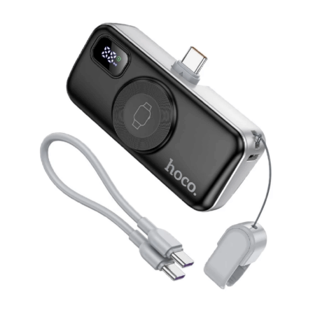 แบตสำรอง HOCO A18C 5000MAH สีดำ แบบ TYPE-C พร้อมระบบชาร์จไร้สาย APPLE WATCH และ ชาร์จเร็ว PD 20W / QC 3.0_0